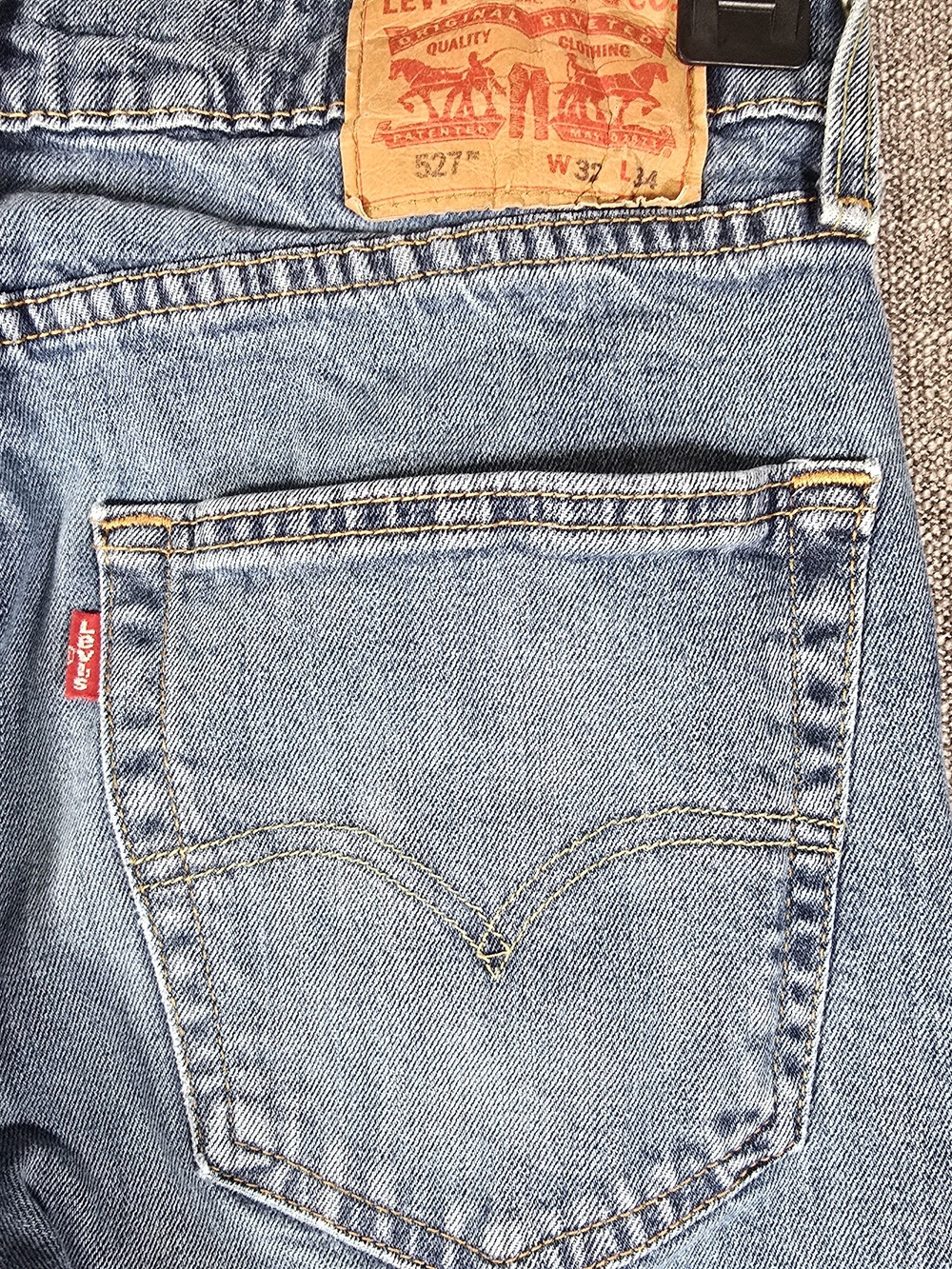Levi's 527 Mens High Rise Straight Leg Jeans - Medium Wash - W32 L34